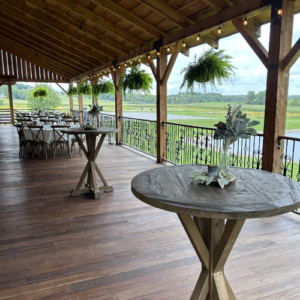 Renovated Barn with Porch Seating and Standing Area - Barn Wedding Outdoors