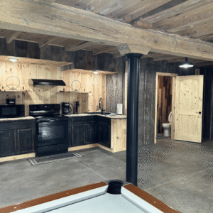 Grooms Lounge Kitchen and Bathroom at Graceful Gatherings