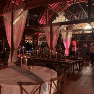 Barn Reception at Night with Lights