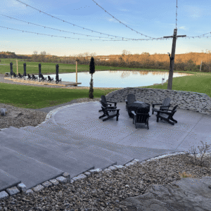 Fire Pit and Deck by the Pond