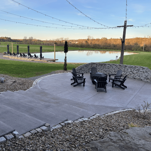 Fire Pit and Deck by the Pond