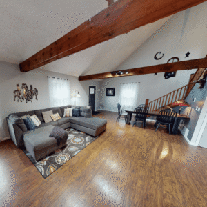 Alternate arrangement of living room with table