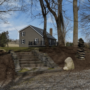 The On-site house at Graceful Gatherings with stone steps