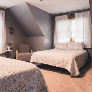 2nd Bedroom with two Full Beds at The House on the Hill