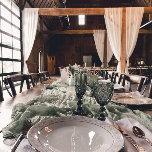 Renovated Barn Wedding Venue Table Placements